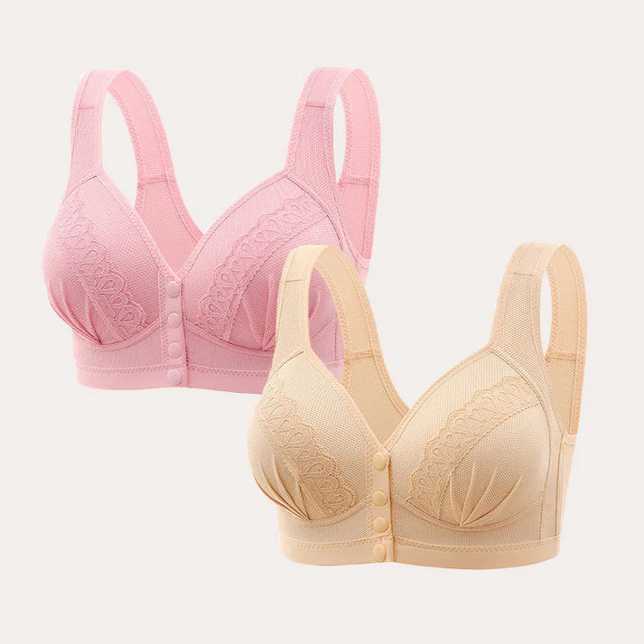🎁Nieuw product 49% korting 💖Koop er 1 krijg er 1 gratis✨ Ademende katoenen bh met knoop aan de voorkant