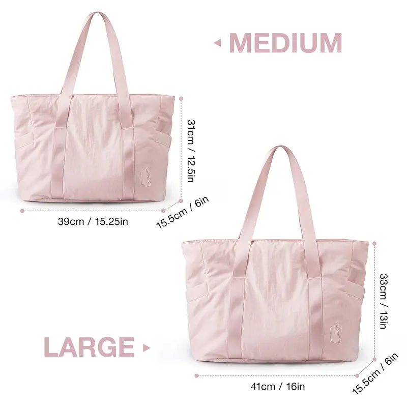 BAGSMART Women Tote Bag Shoulder Bag Top Handle Handbag with Yoga Mat Buckle for School, Gym, Work