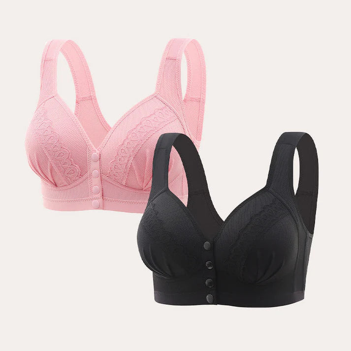 🎁Nieuw product 49% korting 💖Koop er 1 krijg er 1 gratis✨ Ademende katoenen bh met knoop aan de voorkant