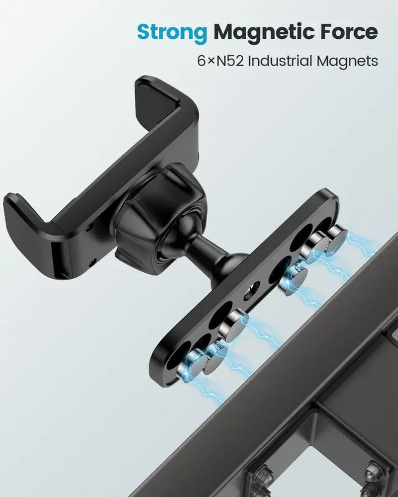 Gym Magnetic Phone Holder Mount , 360 Adjustable, Gym Accessories Compatible with 4.7-6.5" Smartphones for Iphone & Android, Cellphone Stand for Gym, Black, Fitness Must Have