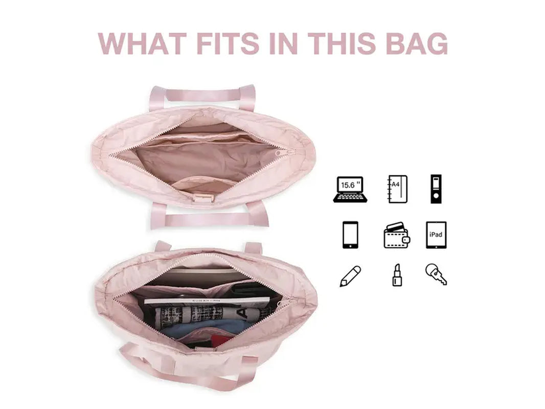 BAGSMART Women Tote Bag Shoulder Bag Top Handle Handbag with Yoga Mat Buckle for School, Gym, Work