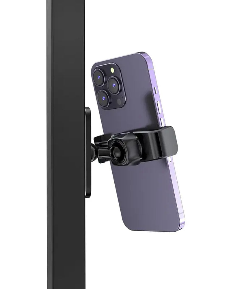 Gym Magnetic Phone Holder Mount , 360 Adjustable, Gym Accessories Compatible with 4.7-6.5" Smartphones for Iphone & Android, Cellphone Stand for Gym, Black, Fitness Must Have