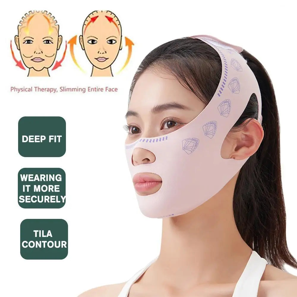 Kin- en Wangverkleiningsbandage, V-vormer, V-lijn Liftend Masker, Gezichtsliftend, Anti-rimpel Band, Slaapmasker, Schoonheid en Gezondheid