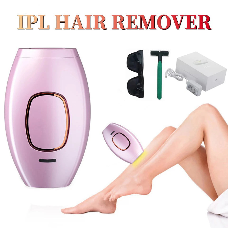 Haarverwijderaar voor lichaam en bikini, elektrische laser-epilator met pulsen, permanente laser-epilator, pijnloos voor vrouwen, thuisgebruik.