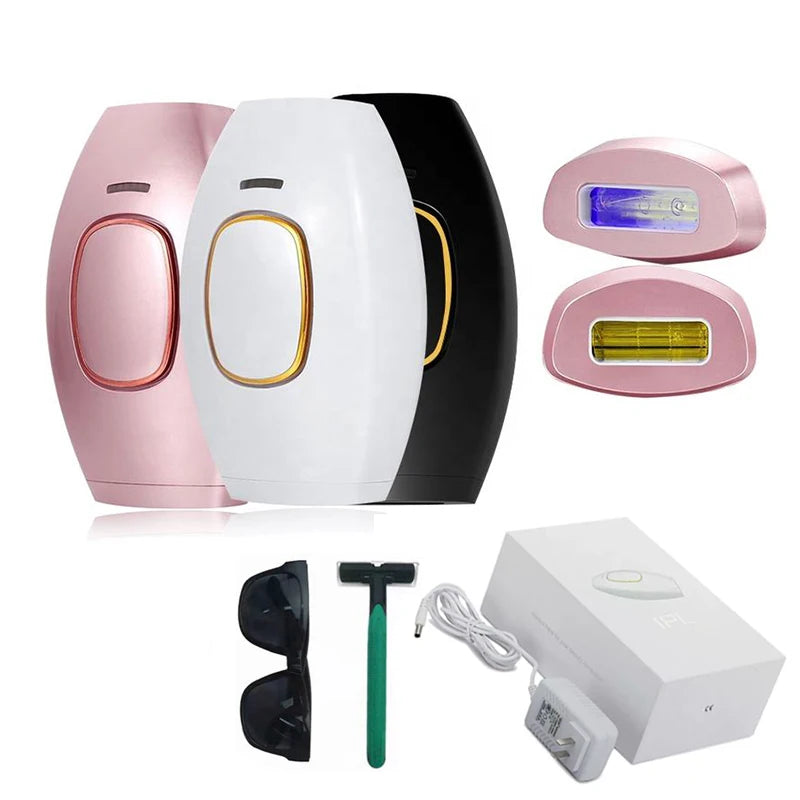 Haarverwijderaar voor lichaam en bikini, elektrische laser-epilator met pulsen, permanente laser-epilator, pijnloos voor vrouwen, thuisgebruik.