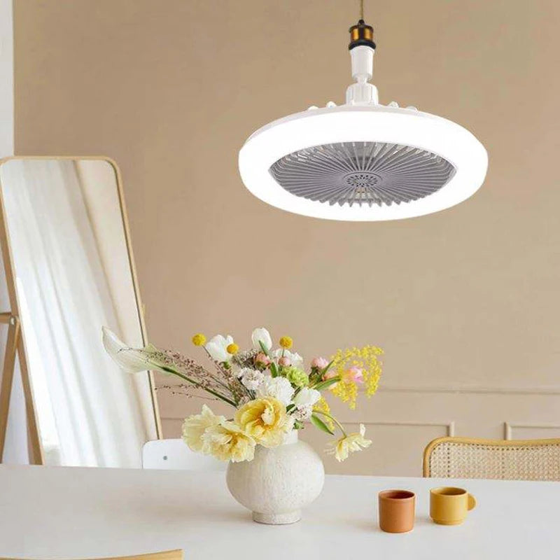 LED Plafondventilator met Verlichting en Afstandsbediening E27 LED Lamp Universele AC85V-265V Plafondlamp 2 in 1 Creatieve Verlichtingsventilator