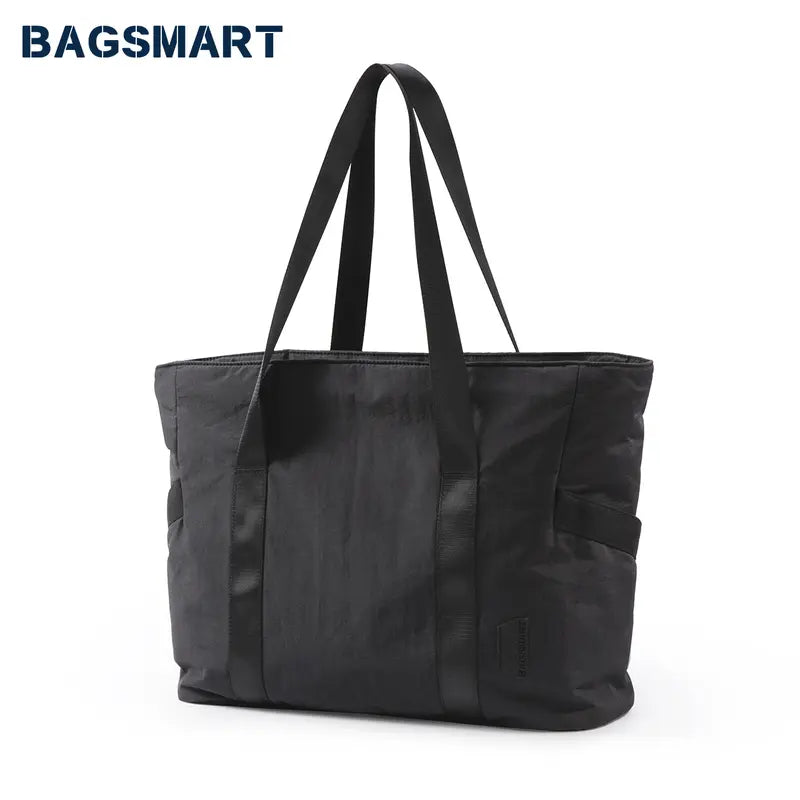 BAGSMART Women Tote Bag Shoulder Bag Top Handle Handbag with Yoga Mat Buckle for School, Gym, Work
