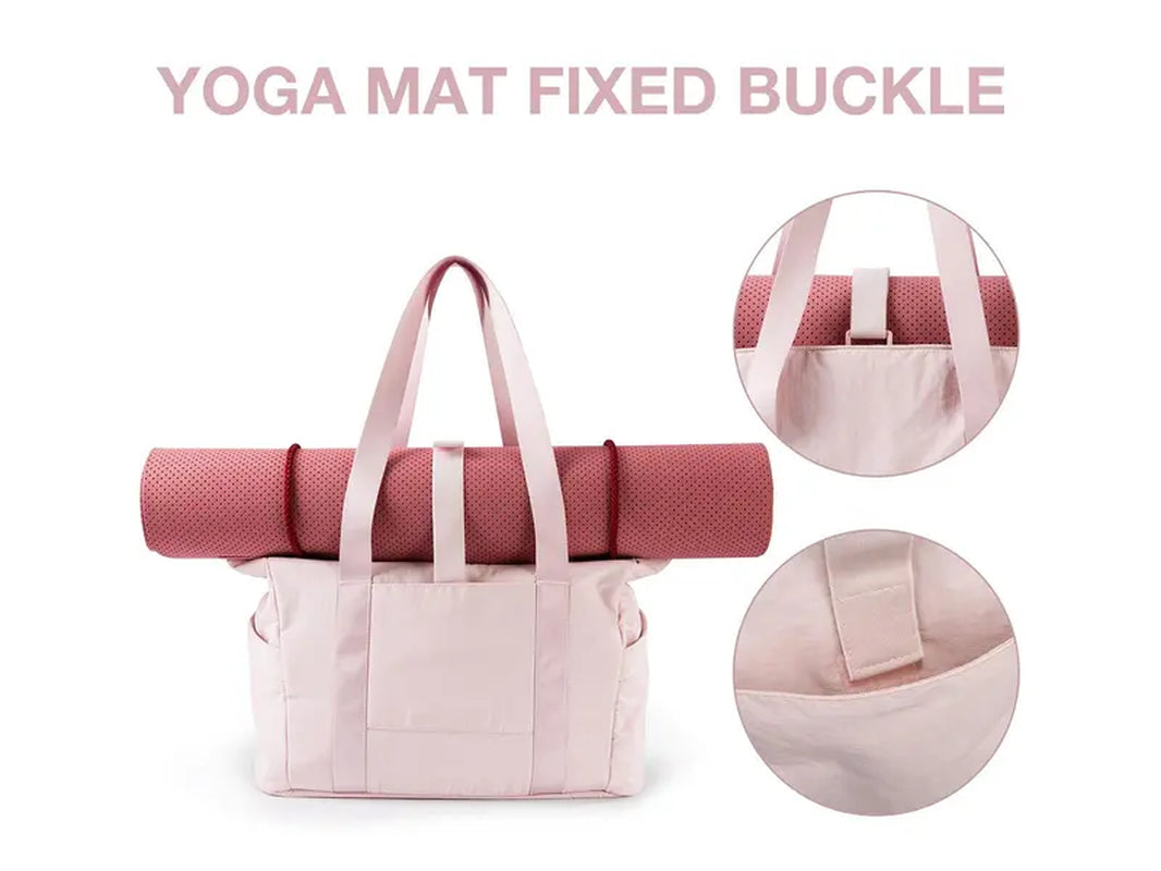 BAGSMART Women Tote Bag Shoulder Bag Top Handle Handbag with Yoga Mat Buckle for School, Gym, Work