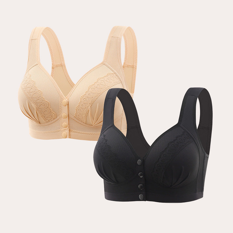 🎁Nieuw product 49% korting 💖Koop er 1 krijg er 1 gratis✨ Ademende katoenen bh met knoop aan de voorkant