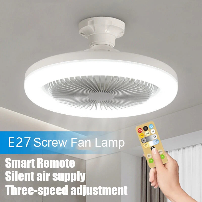 LED Plafondventilator met Verlichting en Afstandsbediening E27 LED Lamp Universele AC85V-265V Plafondlamp 2 in 1 Creatieve Verlichtingsventilator